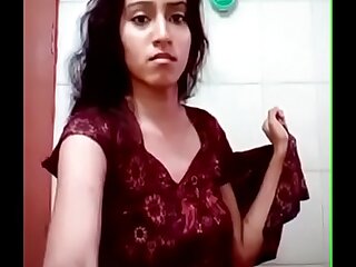 Indian teenager girl bathing naked